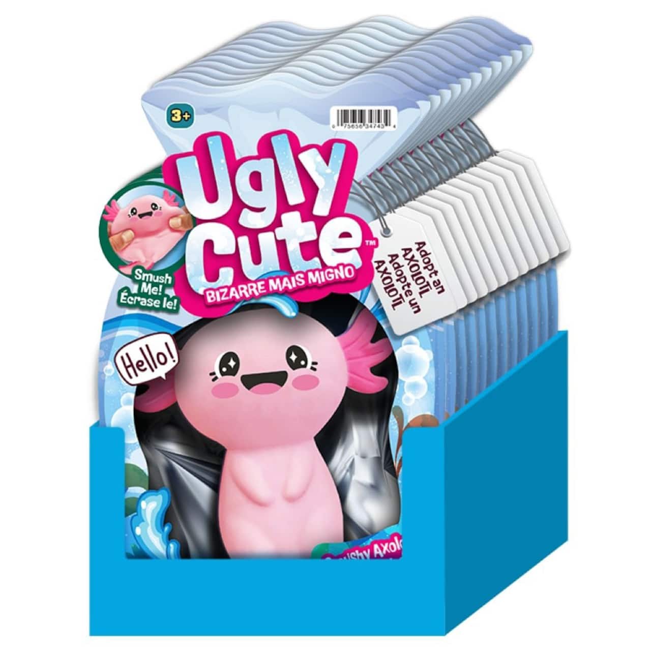 Assorted Ja-Ru® Ugly Cute™ Smushy Axolotl, 1pc.